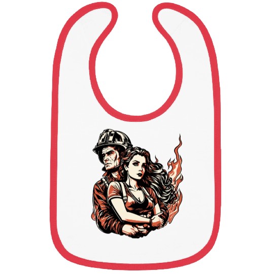 Firefighter Thin Red Line Wife Bibs