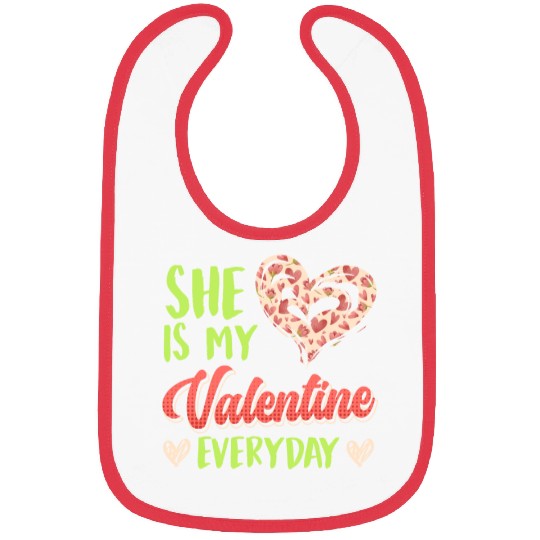 She is my valentine Love Couple Valentine's Day Bibs