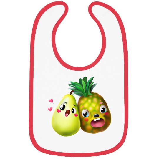Pineapple pear love - cute fruit design Bibs