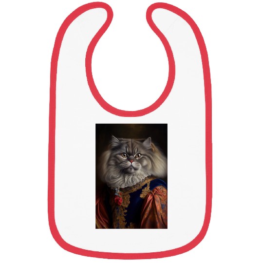 British Longhair King Cat Breed Portrait Royal Ren Bibs