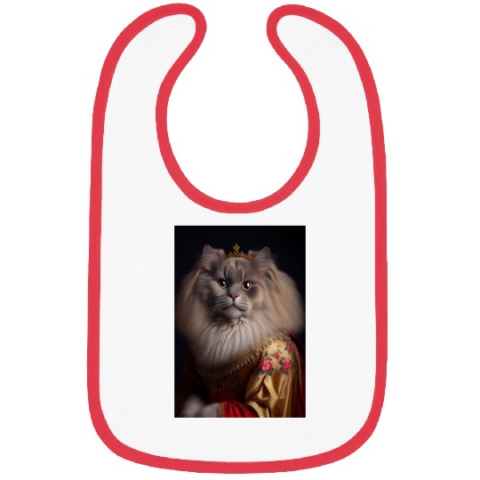 British Longhair Queen Cat Breed Portrait Royal Re Bibs