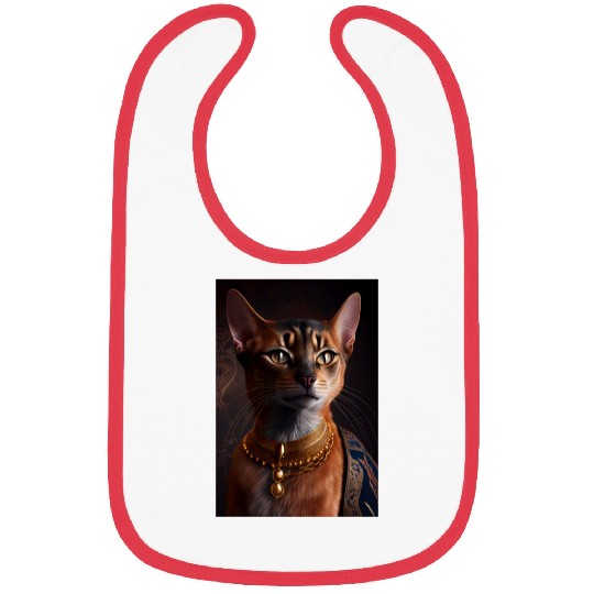 Abyssinian Queen Cat Breed Portrait Royal Renaissa Bibs