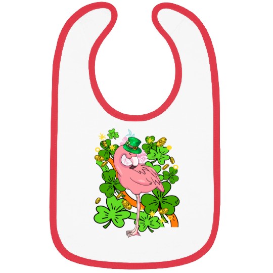 Funny Flamingo St Patricks Day Pink Bird Lover Bibs