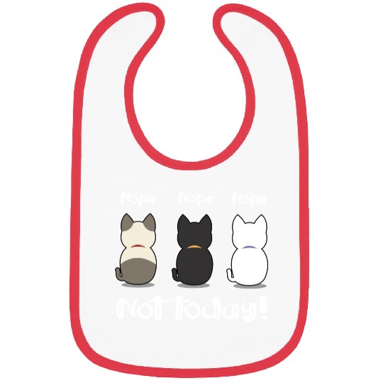 Nope not today three cute kittens illustration Bibs