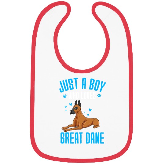 Just A Boy Who Loves Great Dane Bibs