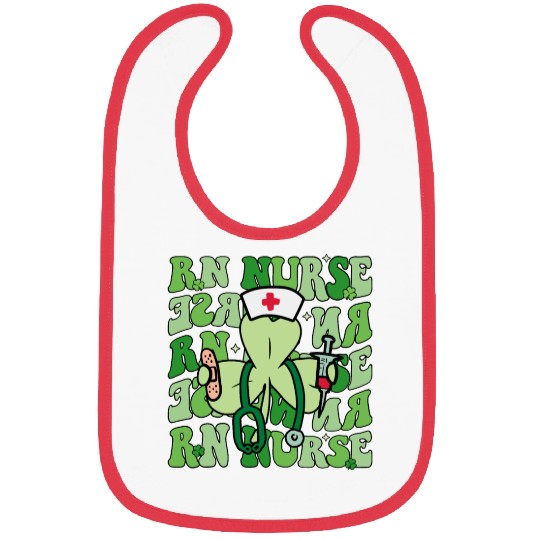 Groovy Registered Nurse Funny Shamrock Bibs