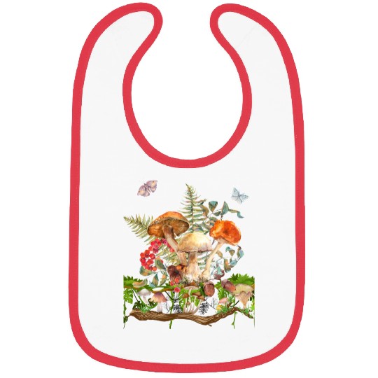Watercolor Mushrooms Bibs
