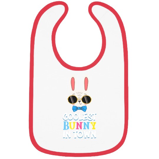 Coolest Bunny In Town Easter Bunny Face Girls Gift Bibs