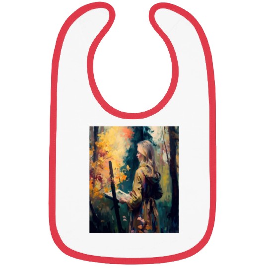 Art Painter Girl Nature Painting Art Painter Bibs