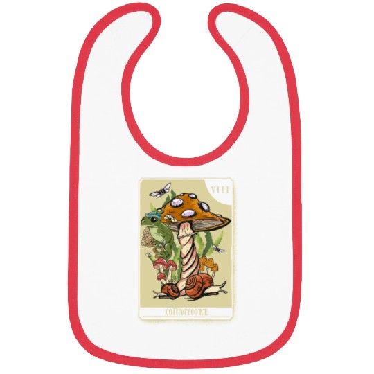 Tarot Card Mushroom Frog Boho Cottagecore Aestheti Bibs