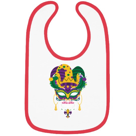 Mardi Gras Mask El Dia De Los Muertos Flower Sugar Bibs