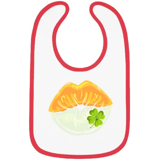 Irish kissing mouth shamrock St. Patrick's Day Bibs