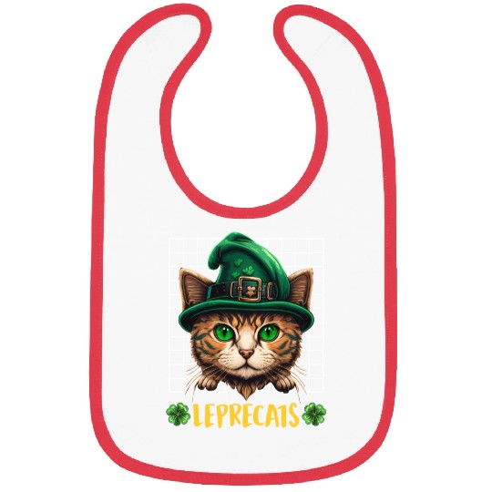 St. Patrick's Day cats leprecats kittens Bibs