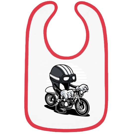 Motorcycle with Cartoon Helmet Bibs
