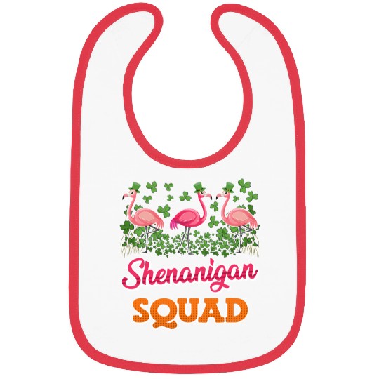 Flamingo Shenanigan Squad St. Patrick's Day Bibs