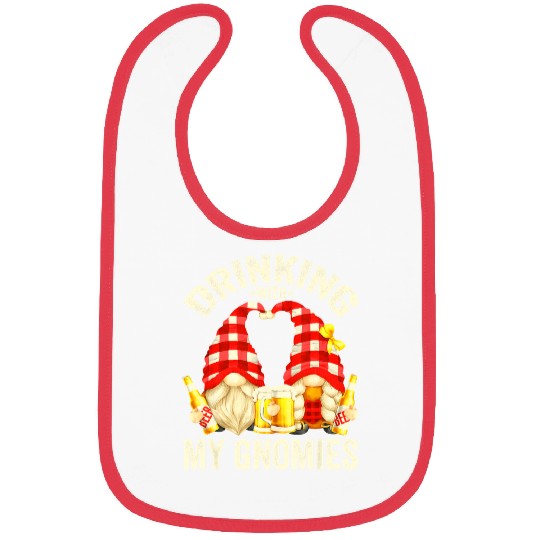Beer Drinking With My Gnomies For Women Funny Beer Bibs