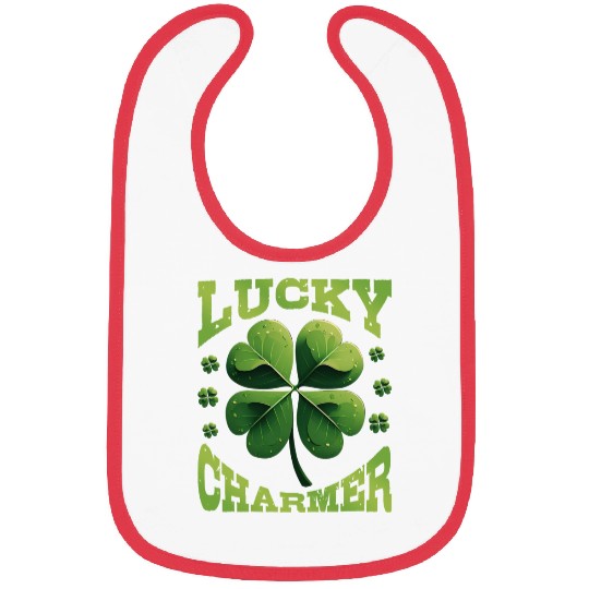 Lucky Charmer Shamrock St Patrick's Day Bibs