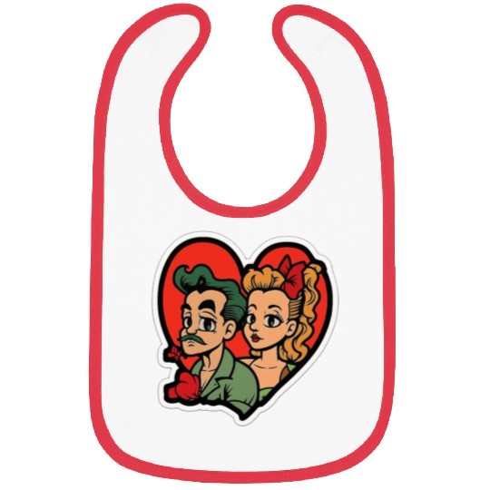 Lovely Couple In Valentine’s Day Bibs