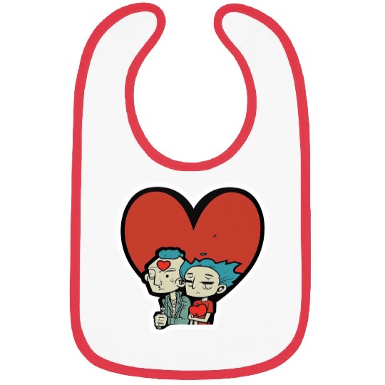 Old Couple In Valentine’s Day Bibs