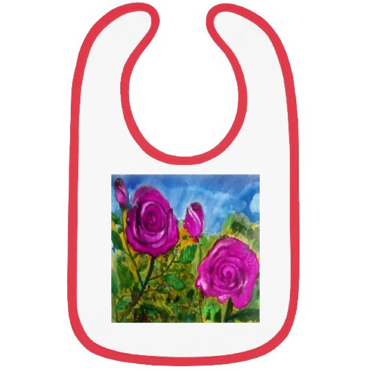 Hand Painted Roses Bibs Bibs Mugs Tote Bags