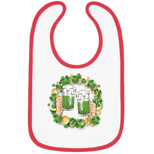 St. Patrick's Day Irish Green Beer, Wine Cups Bibs
