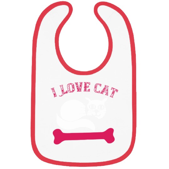 I Love Cat Bibs