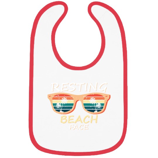 Resting Beach Face, Summer beach Bibs