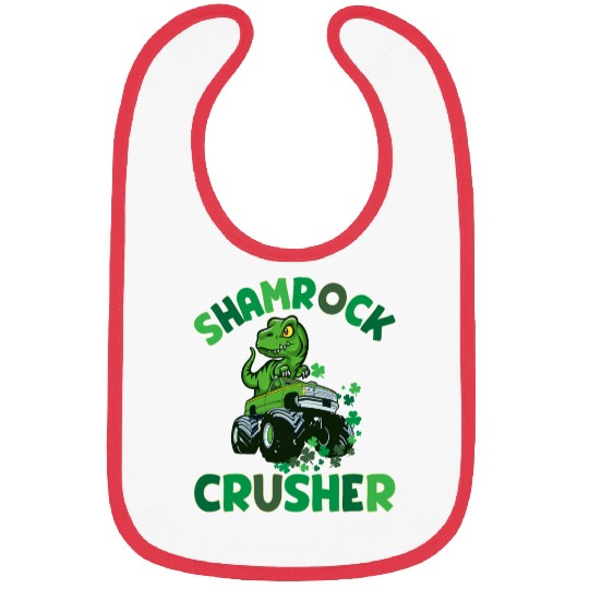 St. Patrick's T. rex Monster Truck The Shamrock Bibs