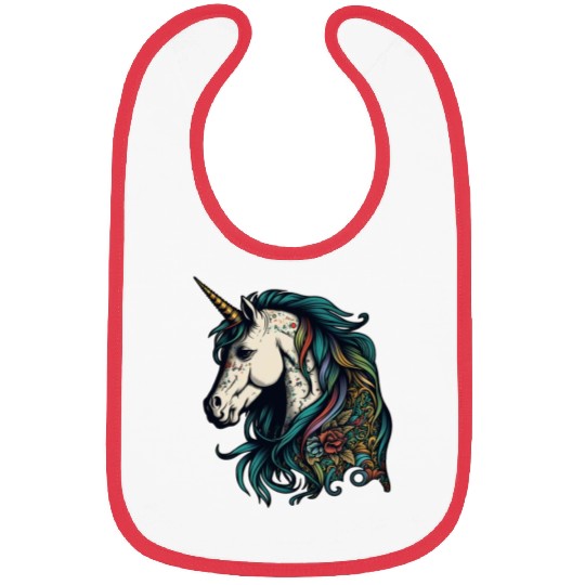 Unicorn elf mythical creature tattoo drawing horse Bibs