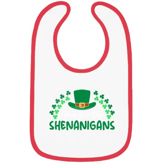 Here for the Shenanigans St Patrick's Day Ireland Bibs