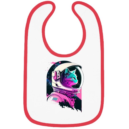 Aesthetic Vaporwave Space Cat 80s 90s Astronaut Bibs