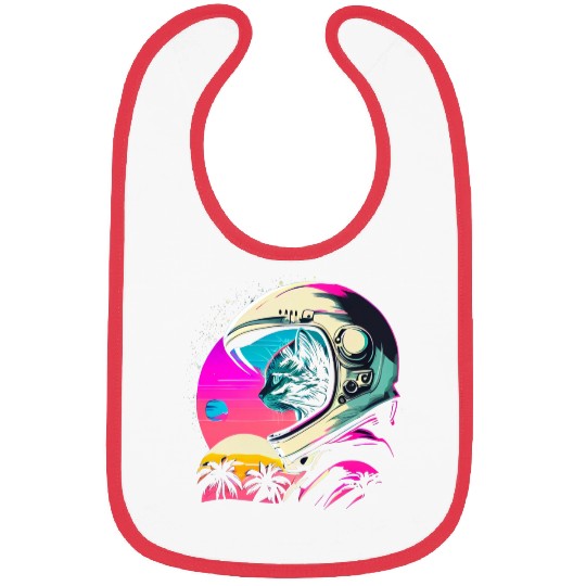 Aesthetic Vaporwave Space Cat 80s 90s Astronaut Bibs