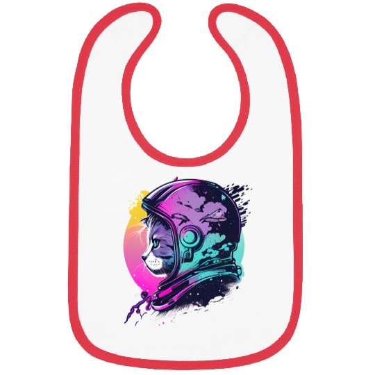 Aesthetic Vaporwave Space Cat 80s 90s Astronaut Bibs