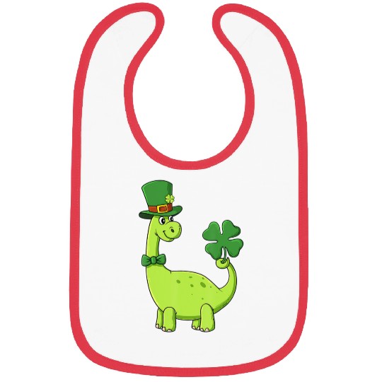 Happy St PaT Rex Dinosaur Saint Patrick s Day Bibs