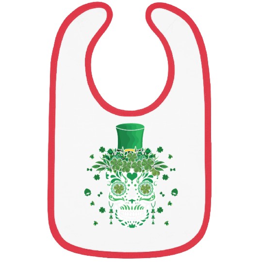 El Dia De Los Muertos St Patty's Day Irish Flower Bibs