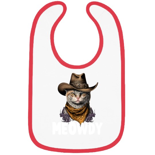 Meowdy Cat Meme Country Meow Howdy Funny Bibs