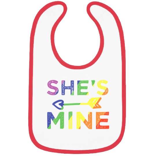 Lesbian Couple She s Mine I m Hers Matching LGBT Bibs
