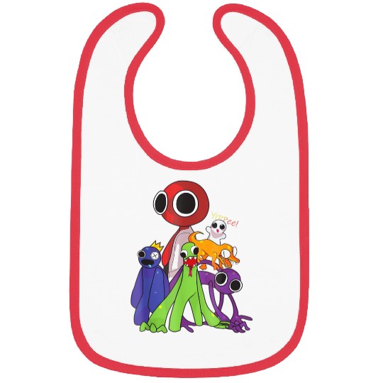 Rainbow Friends blue red orange green Bibs