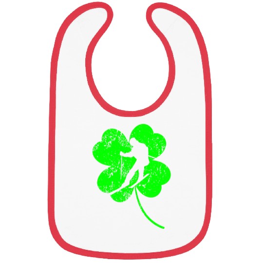 Skiing St. Patrick's day shamrock Bibs