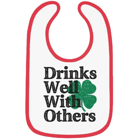 Drinks Well With Others St Patricks Day Bibs