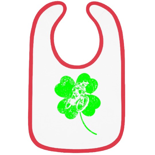 Downhill-biking St. Patrick's day shamrock Bibs