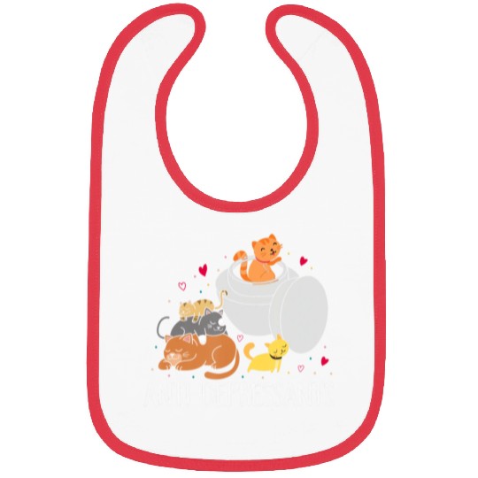 Funny Anti Depressants Cat Lover Sobriety Drug Fre Bibs