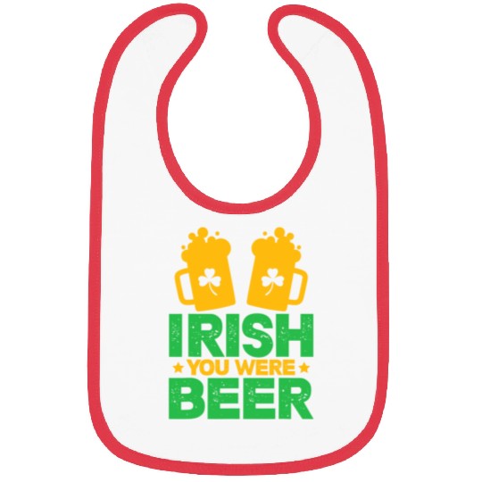 Irish You Were Beer St Patricks Day Shamrock Funny Bibs