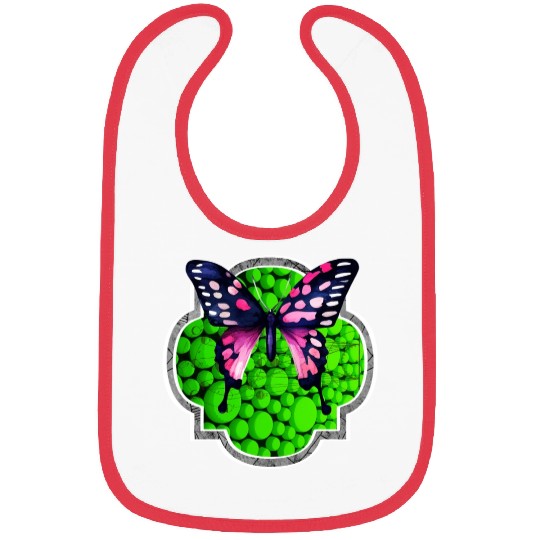 Purple Butterfly, Green Dots, Astrology Bibs