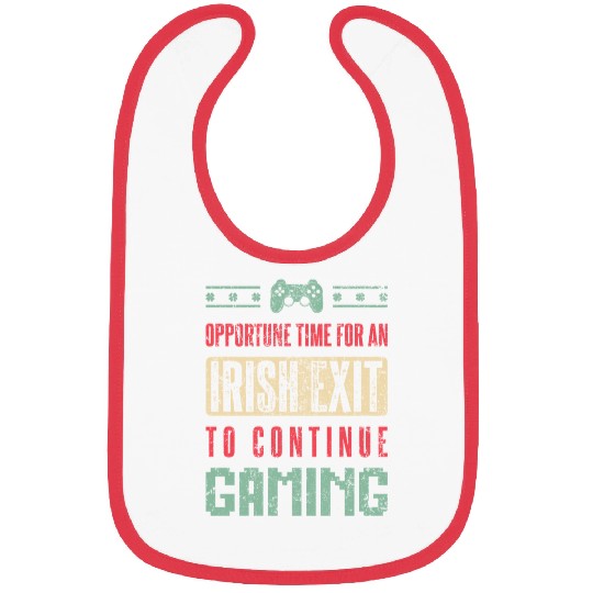Irish Exit To Continue Gaming Gift Saint Patrick Bibs