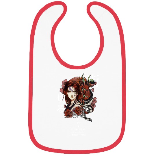 Japanese Anime Dragon Girl Tattoo Urban Streetwear Bibs