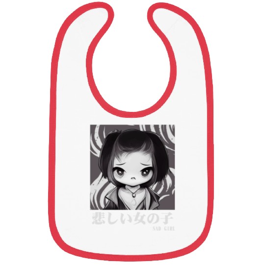 Sad Girl Gothic Chibi Urban Japanese Aesthetic Bibs