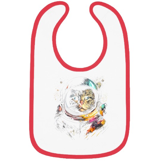 Space Cat on Galaxy Cat Lover Bibs