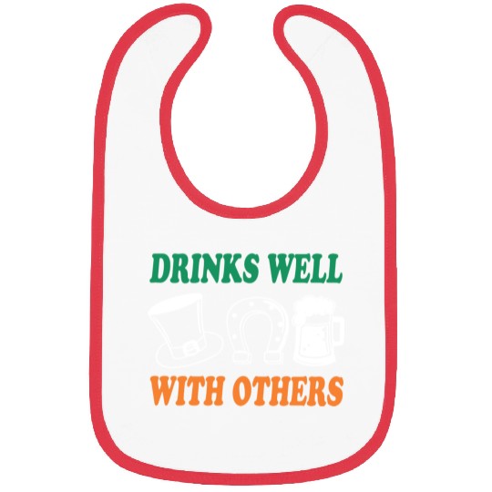 Shamrock Drinks Well With Others St Patrick's Day Bibs