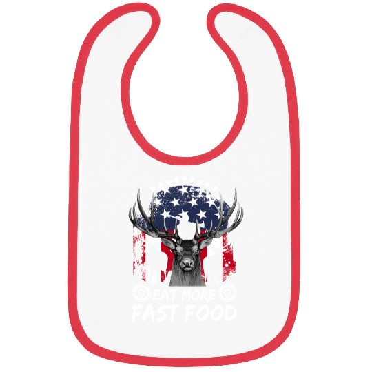 Deer Hunting Fast Food Pun Patriotic Whitetail Dee Bibs